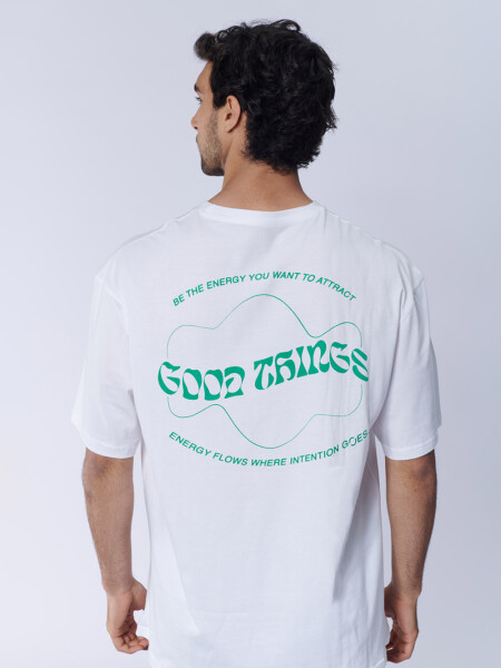 Remera oversize Good Things Blanca