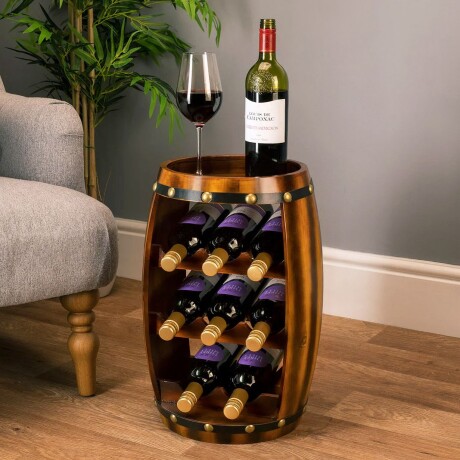 Barril Botellero De Madera 8 Botellas Alto 50cm x Ø 32cm Barril Botellero De Madera 8 Botellas Alto 50cm x Ø 32cm