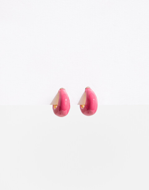 Aros Argollas Color Argollas Esmaltadas - Fucsia Claro