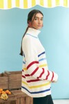 Sweater algodón con rayas crudo