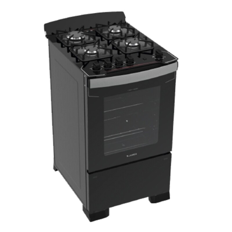 Cocina James C 804 V Negra 4 Hornallas Y Horno A Gas Color Negro Cocina James C 804 V Negra 4 Hornallas Y Horno A Gas Color Negro