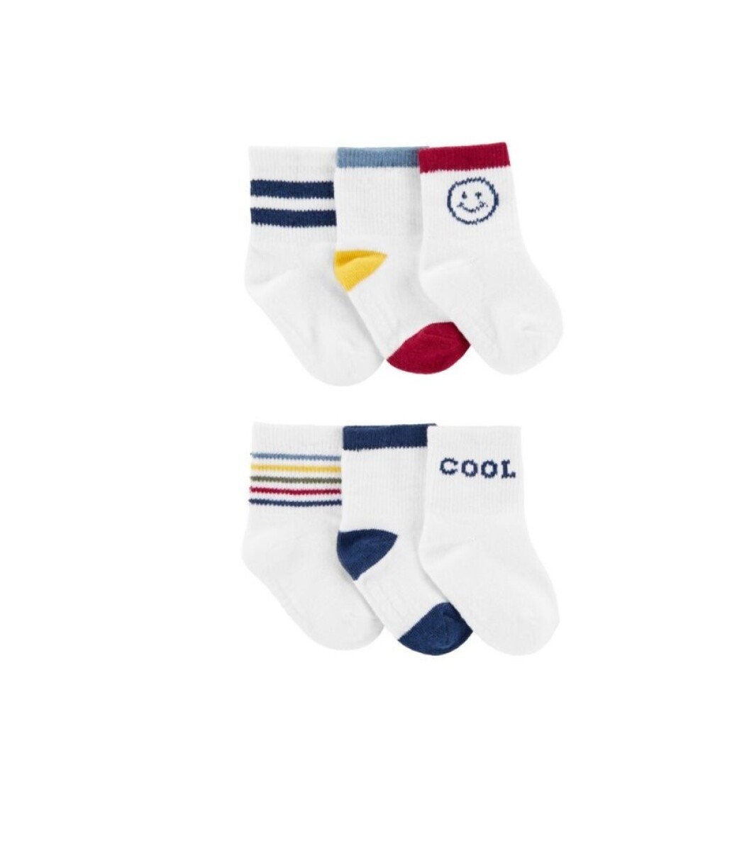 Set Medias Carters x6 Toddler Smile Carita Niño 