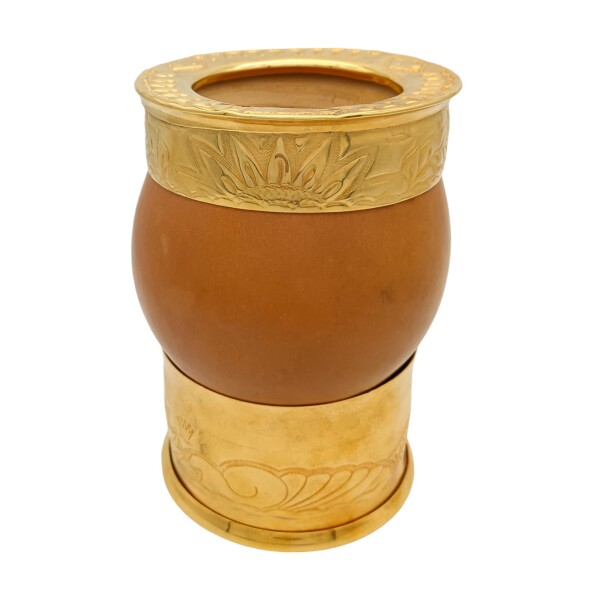 MATE IMPERIAL ALPACA BAÑADA EN ORO 15 Marrónuniforme