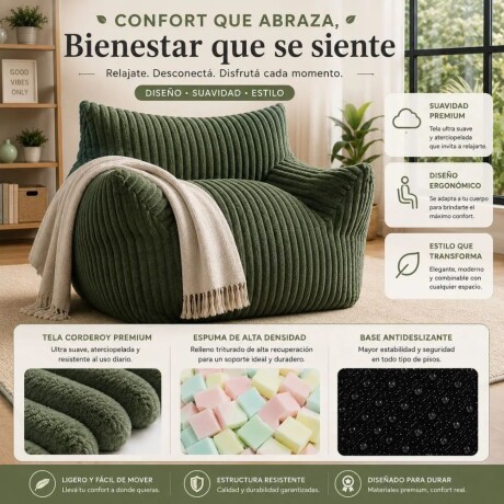 Sillon Infantil Cloudy Verde