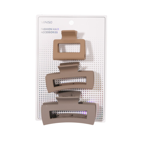Pinza de cabello 3pcs marrón