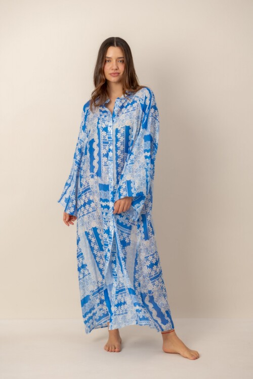 Vestido Estampa Azul