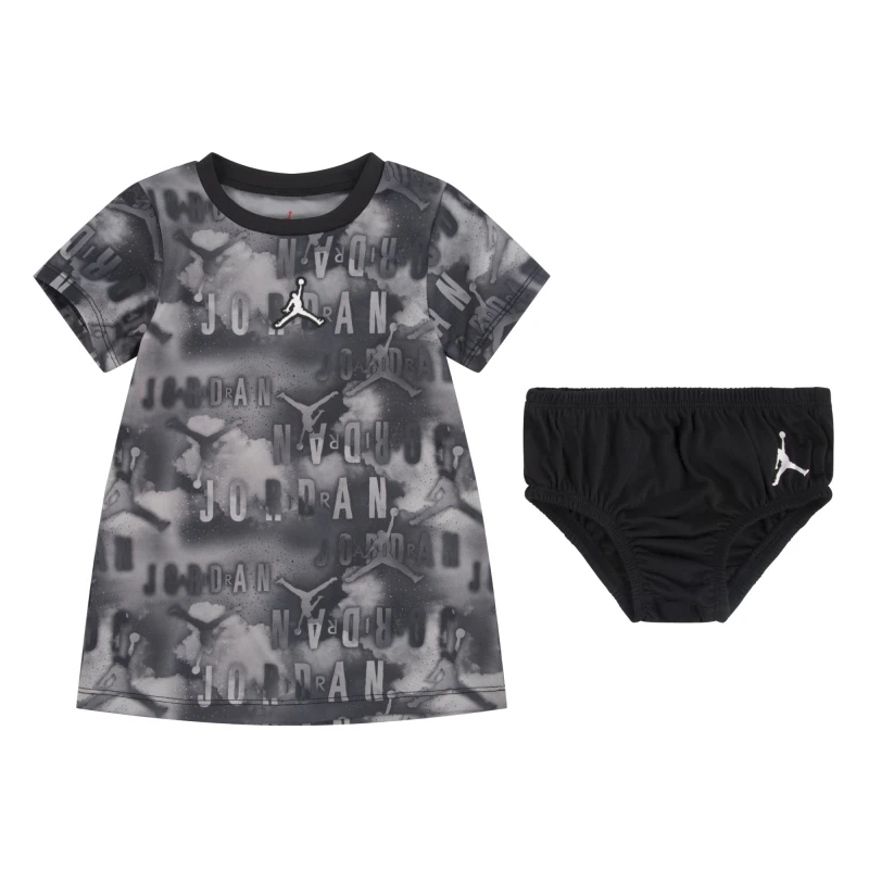JDG ESSENTIALS AOP DRESS Negro