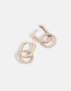 Aros Argollas Strass Argollas Con Cubic - Dorado