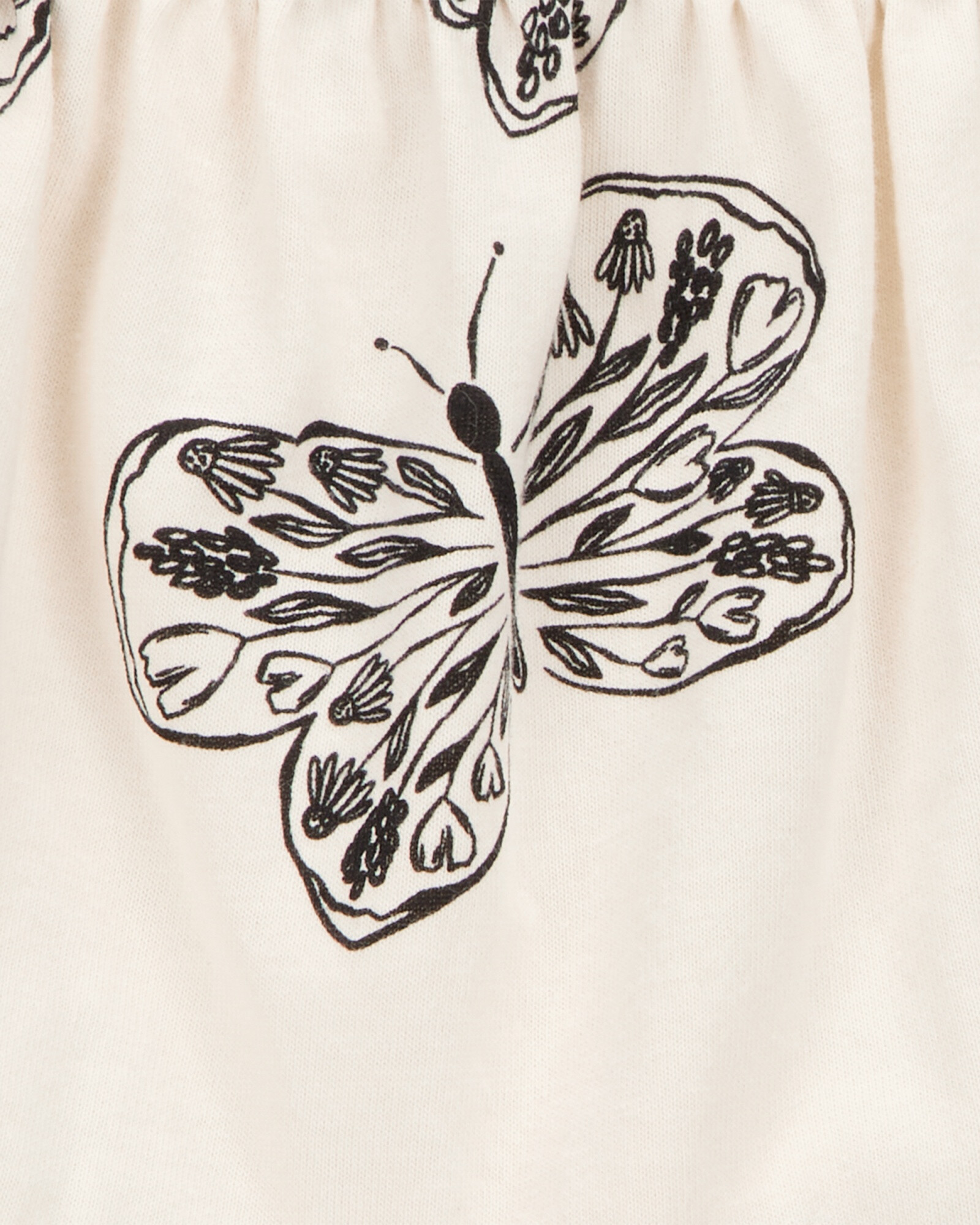 Set tres piezas de algodón, short, musculosa y body, diseño mariposas Sin color