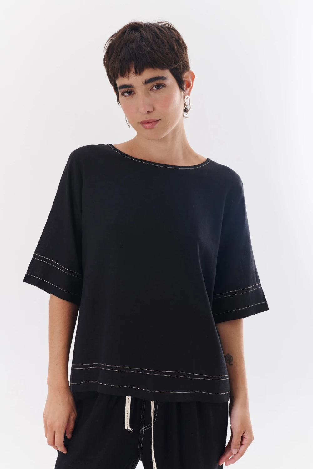 BLUSA LINO EVA negro 2