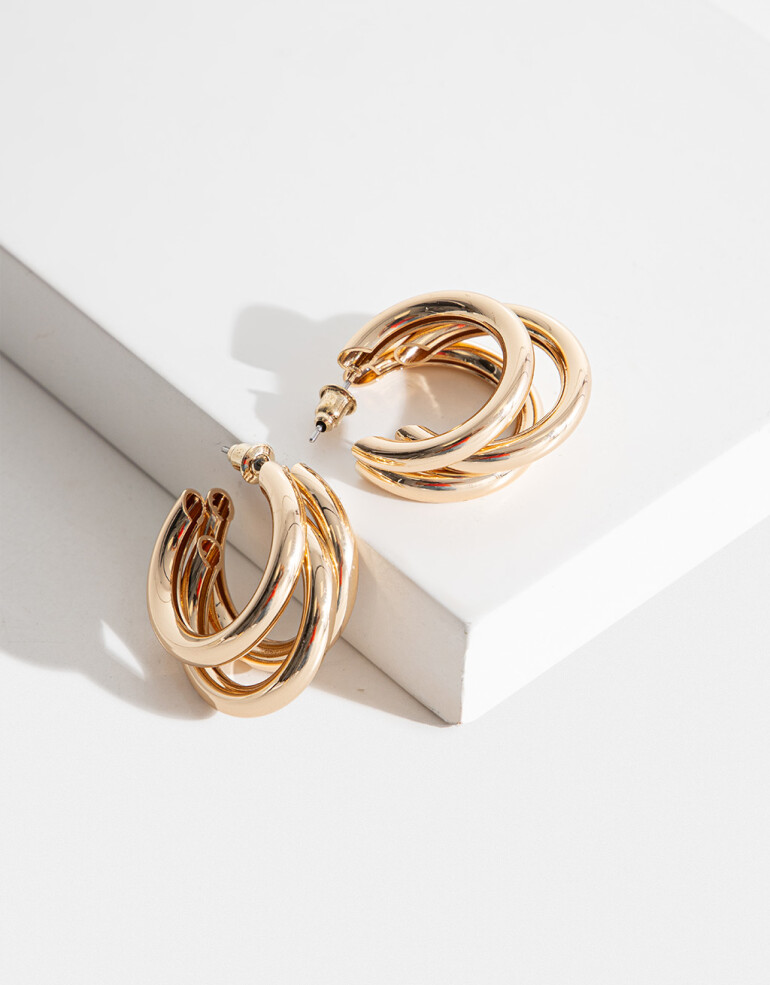 Aros Argollas Metal Argollas De Metal - Dorado