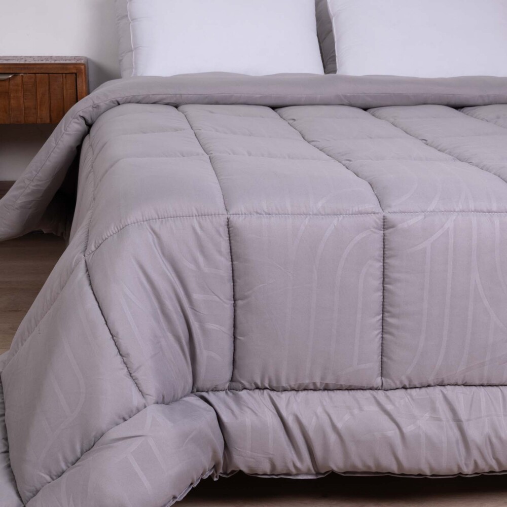 ACOLCHADO QUEEN POLIESTER GRIS EMBOSSED