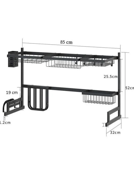Escurridor de dos niveles con estantes en acero sobre pileta Escurridor de dos niveles con estantes en acero sobre pileta
