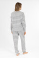 Pijama hacci rayado gris Gris
