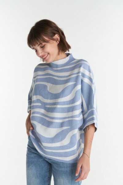 Sweater Andes Blanco/Celeste