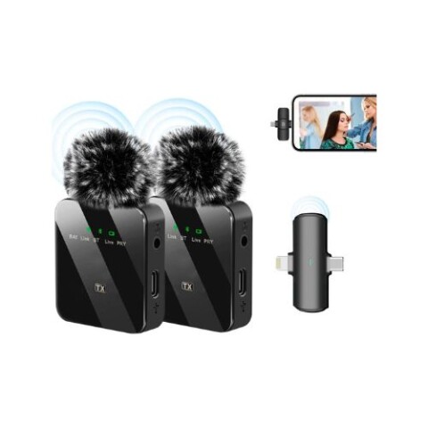 Micrófono x2 Solap Inalamb 2en1 iPhone Tipo-C F15-2 TX Micrófono X2 Solap Inalamb 2en1 Iphone Tipo-c F15-2 Tx