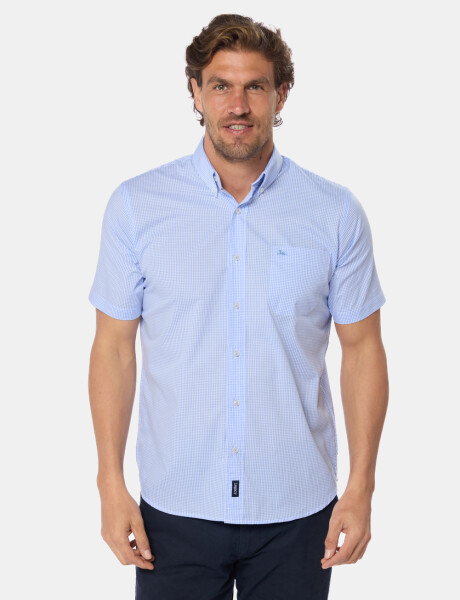 CAMISA CUADROS Celeste