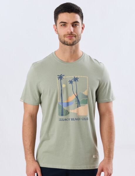 REMERA ESTAMPADA DE ALGODÓN Pistacho