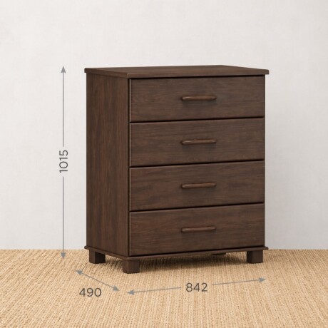 Cómoda 4 Cajones Línea Oro Color Café U