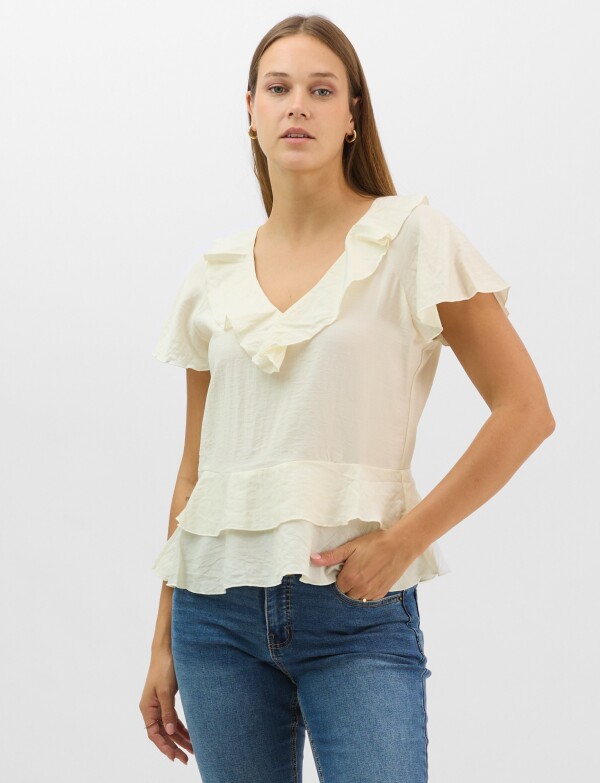 Blusa Satén Péplum CRUDO