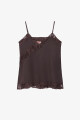 TOP LINO ENCAJE Marron