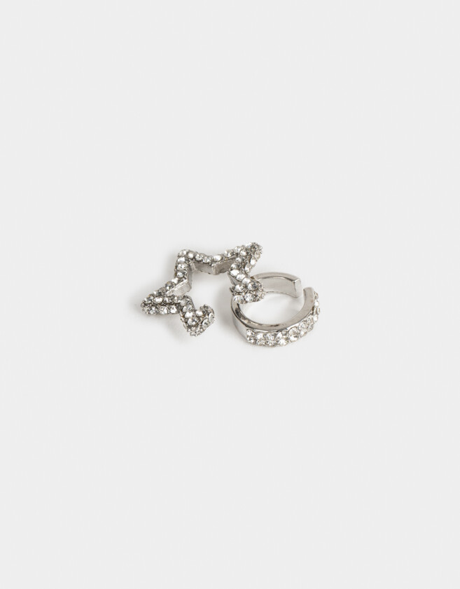 Bijou Cuff Con strass Set De Earcuff Con Strass - Plateado