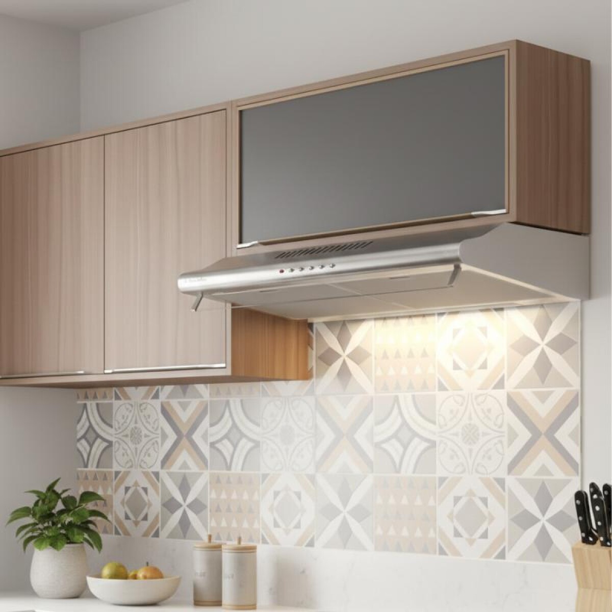 Aéreo de Puerta Basculante de Cocina 70 cm de Ancho - Nogueira Grafito 