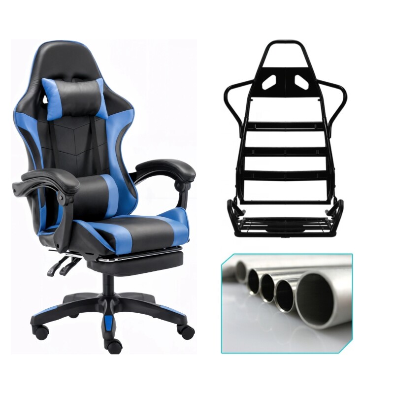 Silla gamer giratoria NEGRO Y AZUL