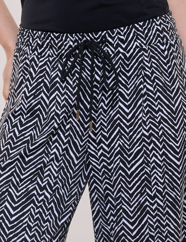 Pantalon Pull On Printed NEGRO/BLANCO