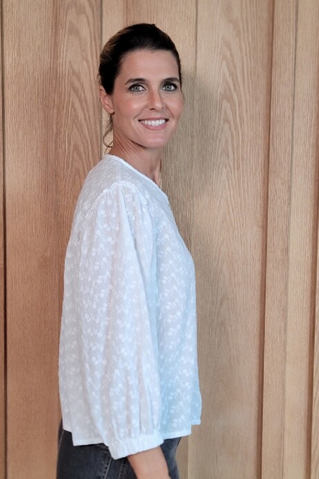 Camisa Melón Broderie flor