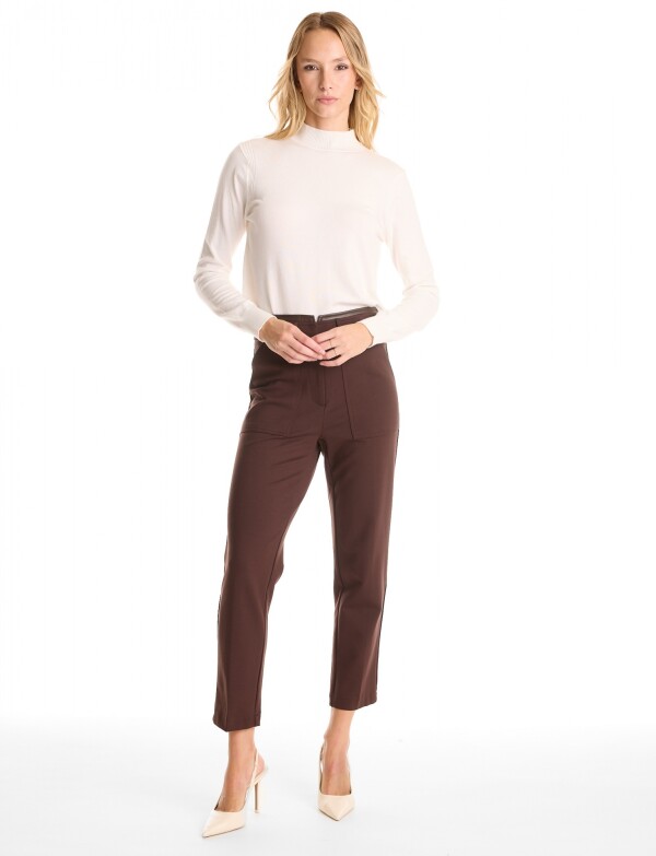 Pantalon Ankle MARRON