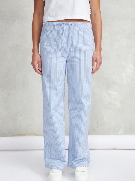 PANTALÓN STRIPE CELESTE
