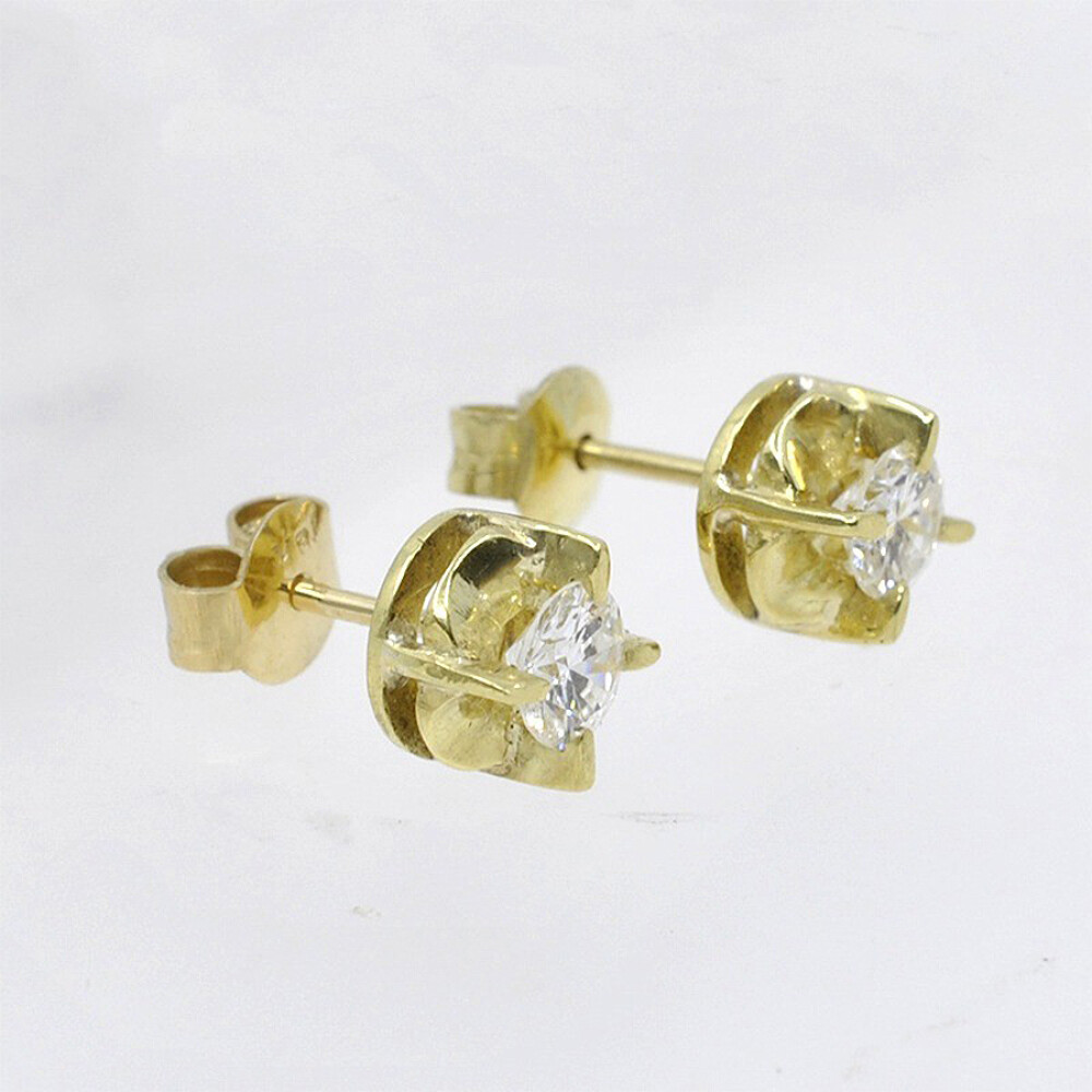 Caravanas En Oro 18K Y Brillantes Caravanas En Oro 18K Y Brillantes