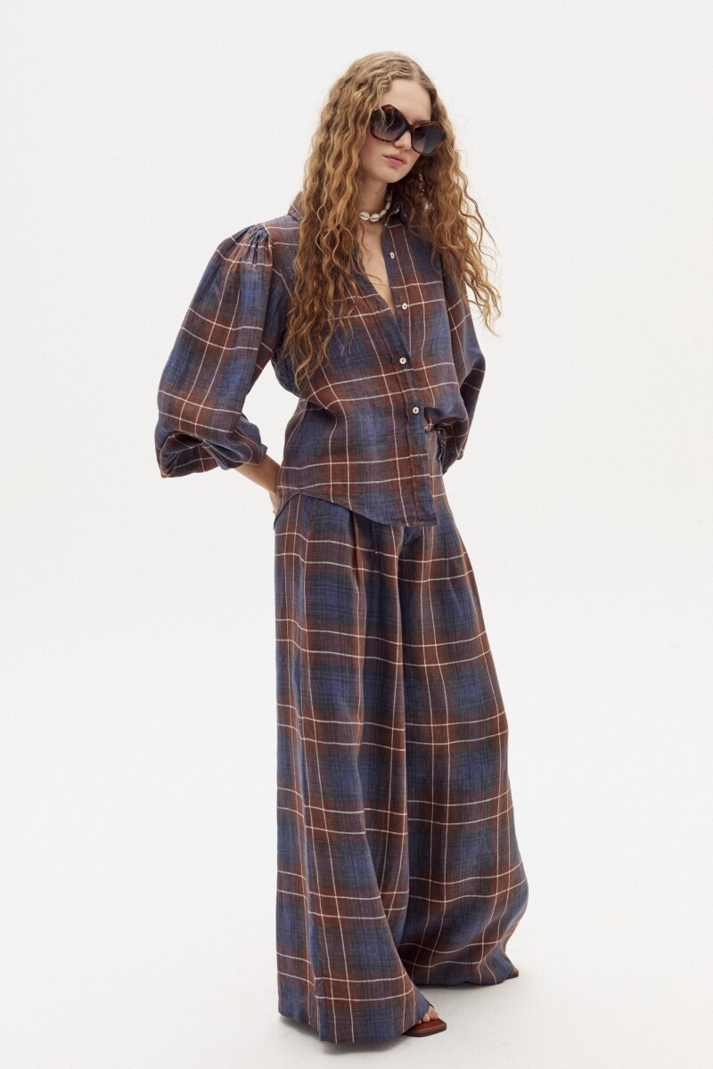Super Culotte Linen Pants Cuadro
