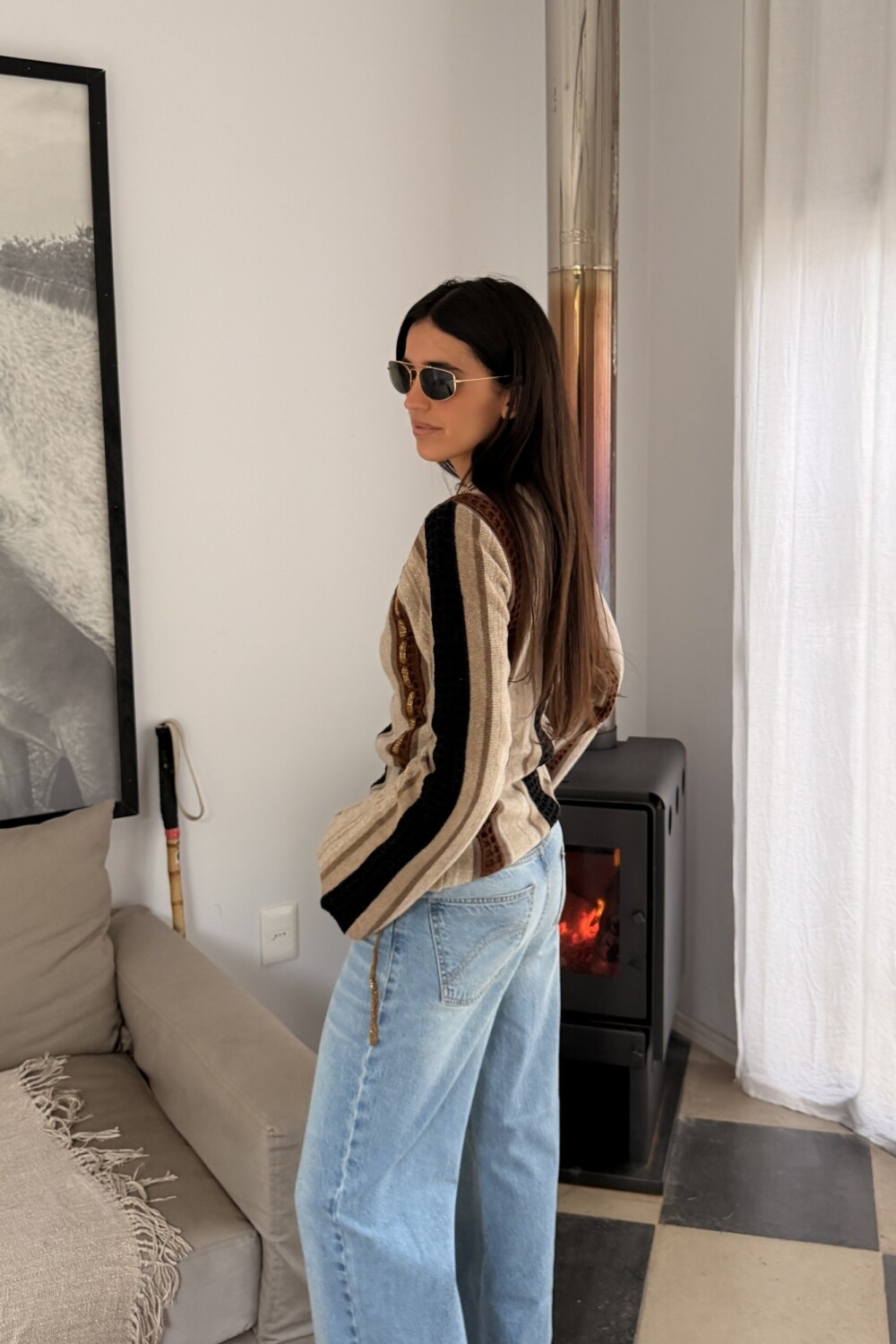 Golden Bridge Sweater Beige / Negro