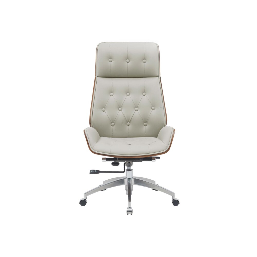 ASIENTO GERENCIAL ALTO MADERA-Y-PU NATURAL-BEIGE CONFORT