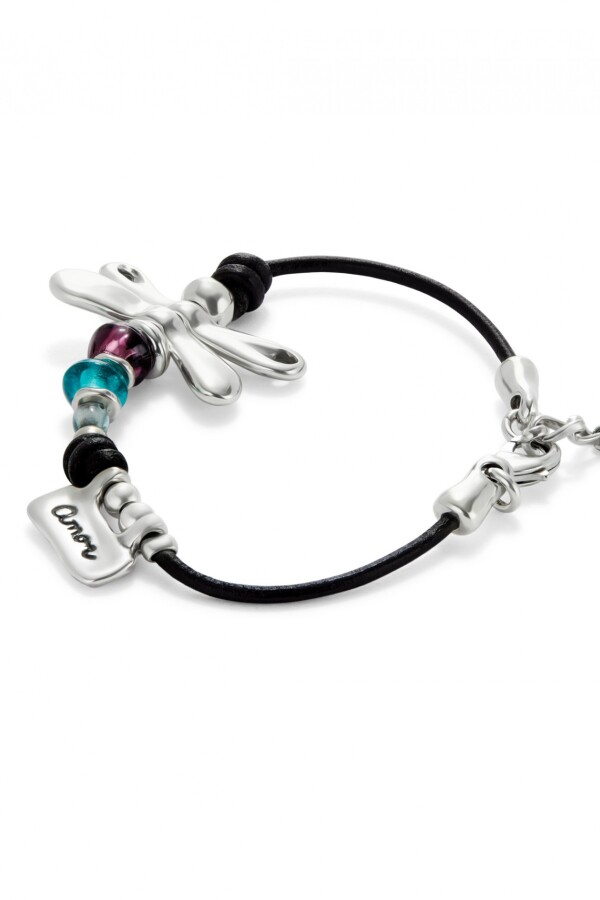 PULSERA CON LIBÉLULA BAÑADA EN PLATA DE LEY Y CRISTALES Pulsera