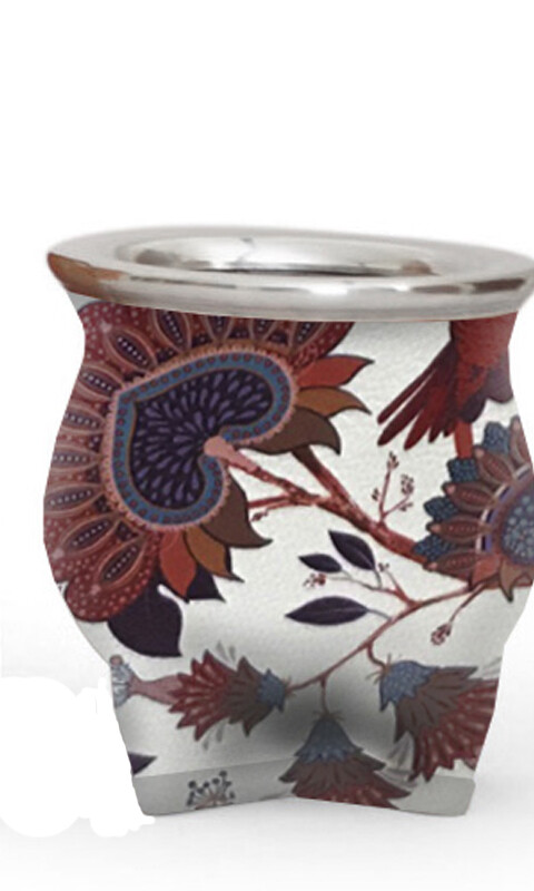 MATE DE CERÁMICA MEDIANO ALFA COLIBRÍ FLORAL
