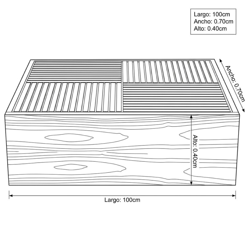 MESA CENTRO TERRA MARIANA CON CAJÓN (CD) Unica