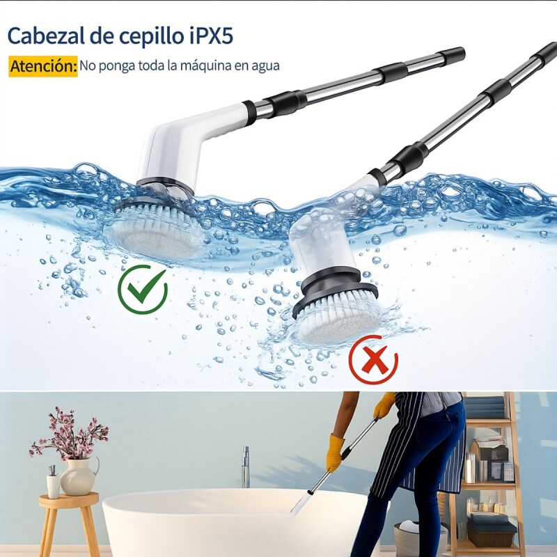 Cepillo Eléctrico De Limpieza Marca Youhome Inalámbrico Recargable 7 En 1 Mango Extensible 2 Velocidades Ipx5 Multiuso Cepillo Eléctrico De Limpieza Marca Youhome Inalámbrico Recargable 7 En 1 Mango Extensible 2 Velocidades Ipx5 Multiuso