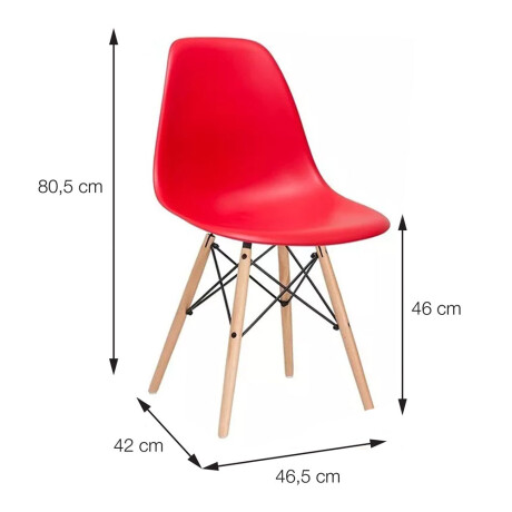 Set 4 Sillas Diseño Eames para Comedor Living Dormitorio Rojo