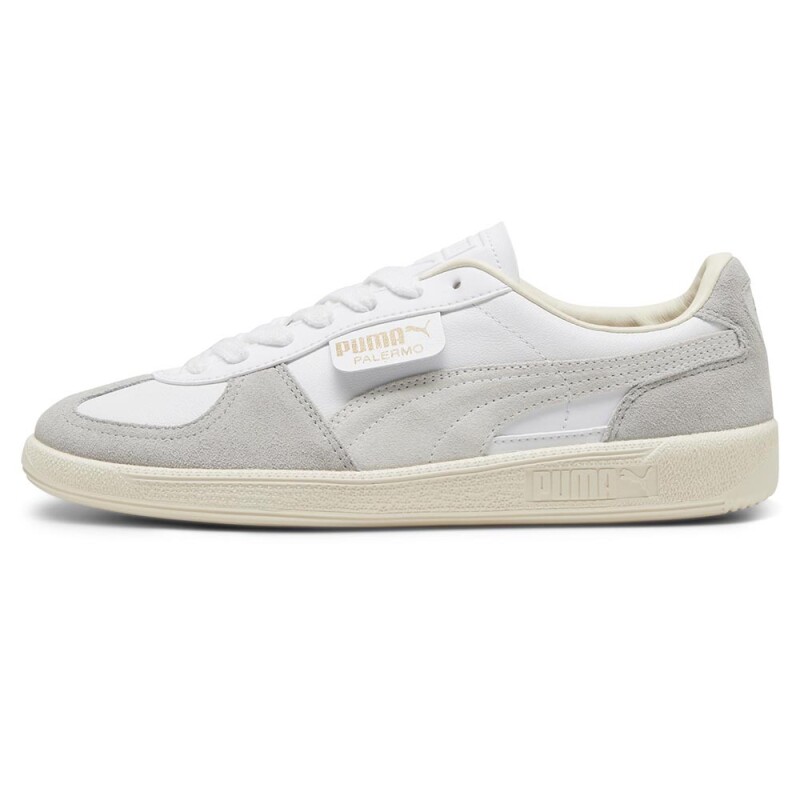 Zapatillas Puma Palermo Lth Hombre White Cool-light Gray