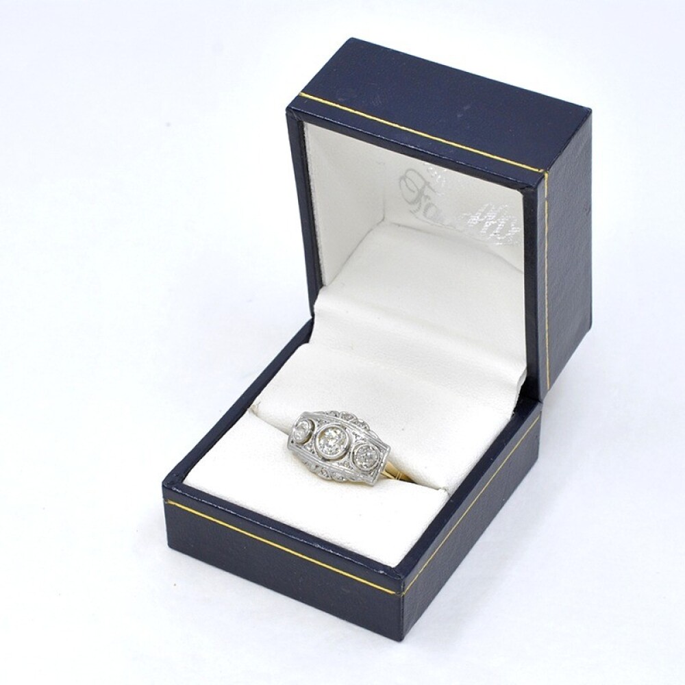 Anillo Oro 18K De 2 Tonos, Brillantes Y Diamantes Anillo Oro 18K De 2 Tonos, Brillantes Y Diamantes