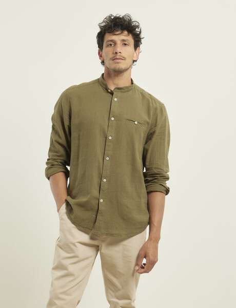 011954 CAMISA HARRINGTON LABEL LINO Verde