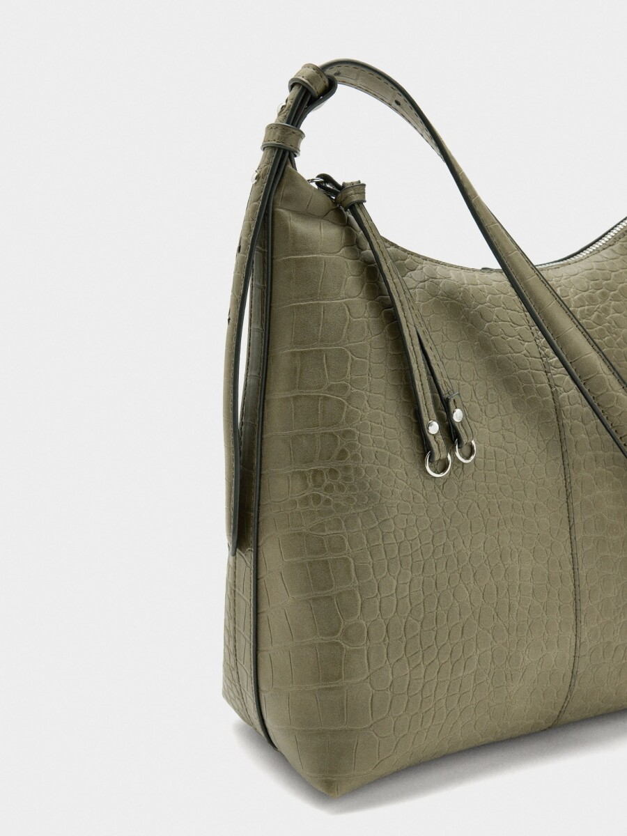 Bolso De Hombro Con Grabado Animal caqui