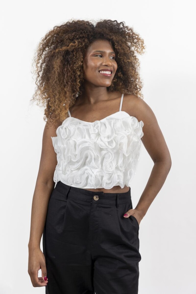 TOP FLOR 3D VEA - NEGRO 