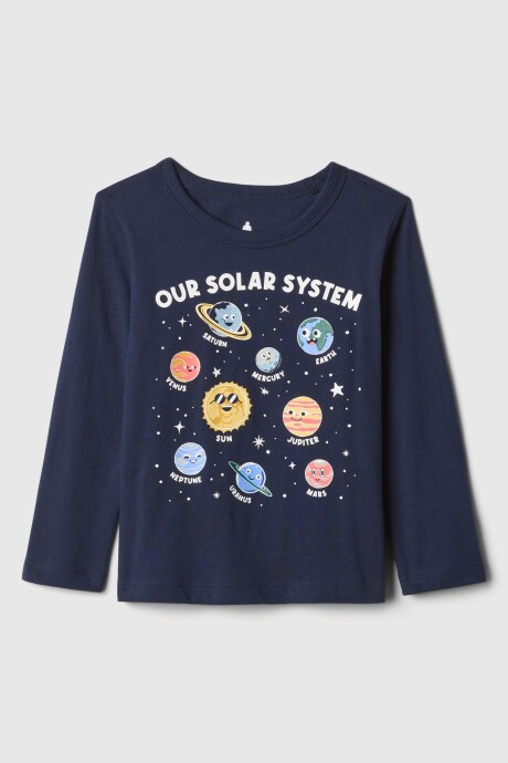Remera Gráfico Manga Larga Toddler Niño Tapestry Navy