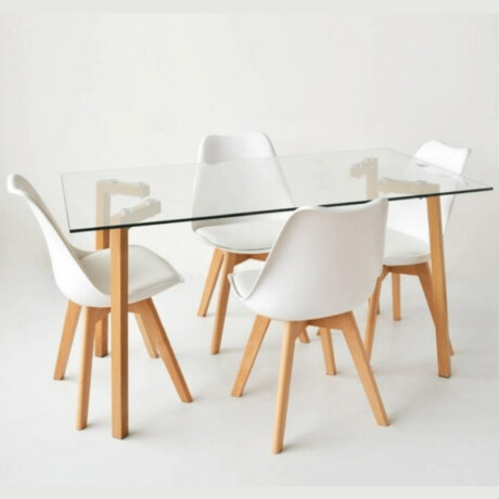SILLA DE COMEDOR EAMES ACOLCHONADA Silla Eames Blanca con Asiento Acolchado