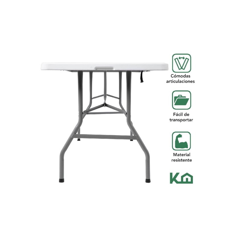 Mesa plegable 1.8m Portátil Eventos Jardín Exterior Mesa plegable 1.8m Portátil Eventos Jardín Exterior