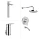 Juego De Griferia Monocomando Brillo Linea Blest Baño